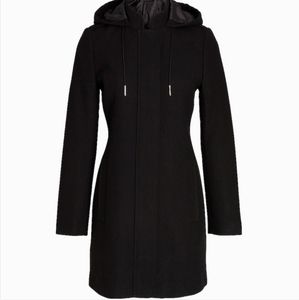 Express Women's Hooded Coat Black Small